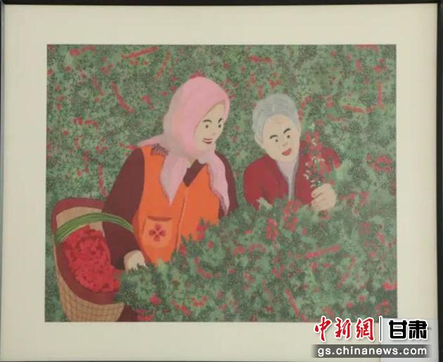 靖遠(yuǎn)縣枸杞種植業(yè)帶動10多萬農(nóng)民脫貧致富。刺繡 王明風(fēng) 繡稿 胡靜