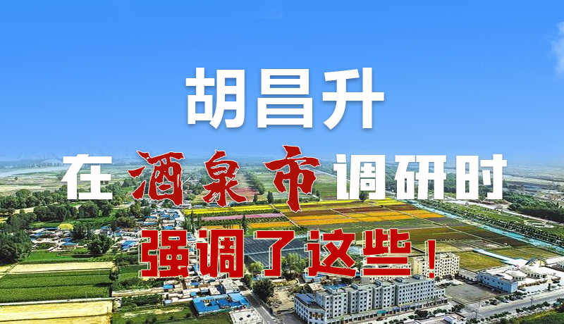 圖解|胡昌升在酒泉市調(diào)研時(shí)強(qiáng)調(diào)了這些！