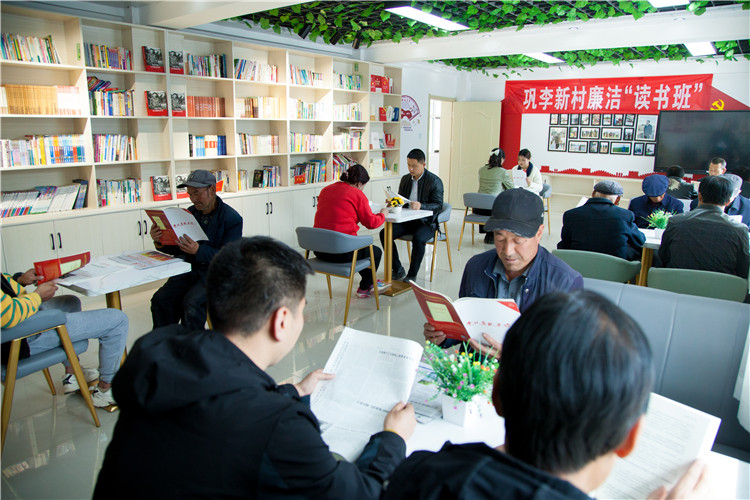 隴南市禮縣開展廉潔書籍進農(nóng)家書屋活動，圖為羅壩鎮(zhèn)鞏李新村舉辦的“廉潔讀書班”。.jpg