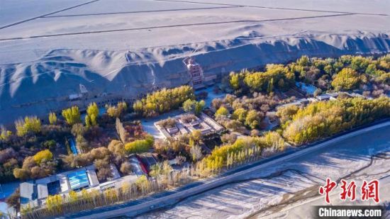 2022年11月，航拍深秋季節(jié)的莫高窟?！　⊥醣筱y 攝