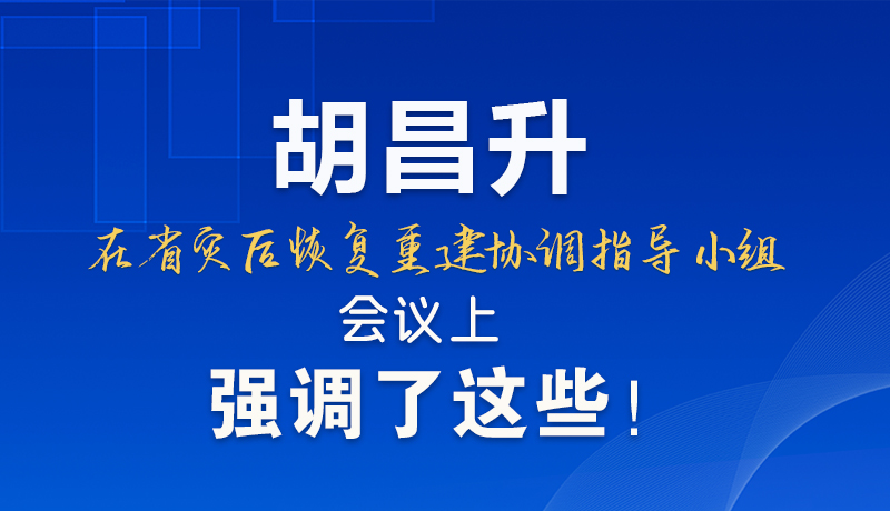 圖解|胡昌升在省災后恢復重建協(xié)調(diào)指導小組會議上強調(diào)了這些！