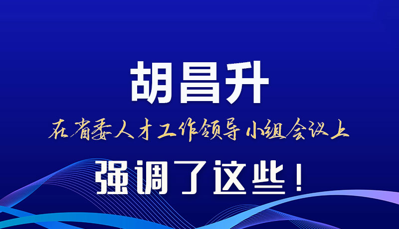 圖解|胡昌升在省委人才工作領(lǐng)導(dǎo)小組會議上強調(diào)了這些！