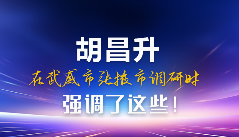 圖解|胡昌升在武威市張掖市調(diào)研時(shí)強(qiáng)調(diào)這些！