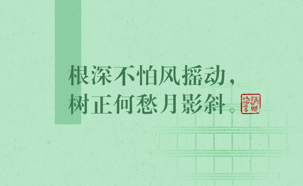 清風(fēng)格言 | 根深不怕風(fēng)搖動，樹正何愁月影斜