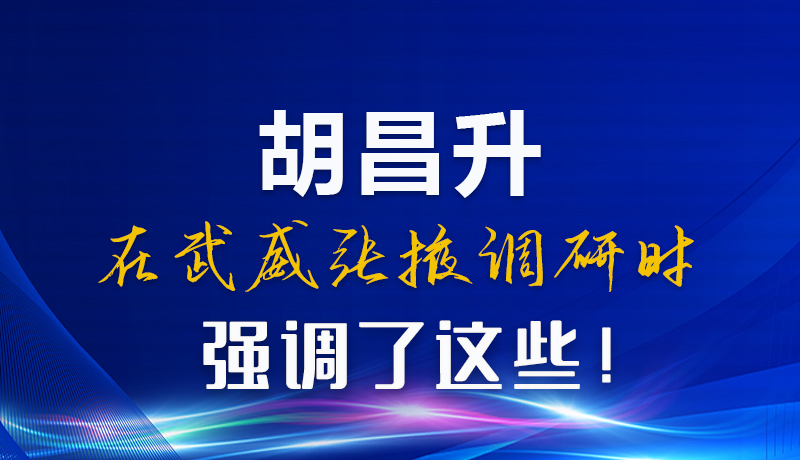 圖解|胡昌升在武威張掖調(diào)研時強調(diào)了這些！
